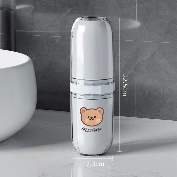 Triple Vaso Portacepillo de Viaje Helidfanda Gris