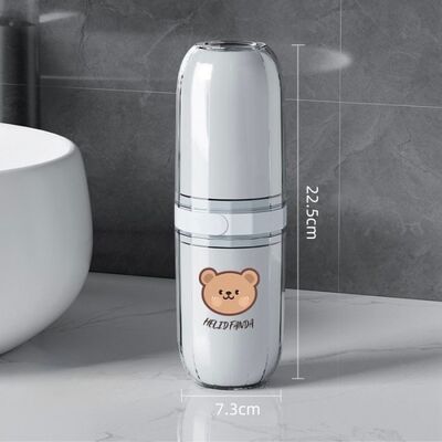 Triple Vaso Portacepillo de Viaje Helidfanda Gris