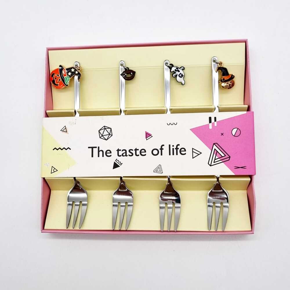 Tenedores Plateados Halloween - 4 unidades