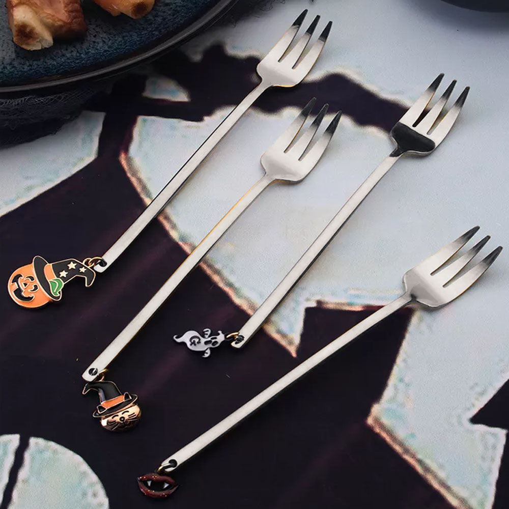 Tenedores Plateados Halloween - 4 unidades