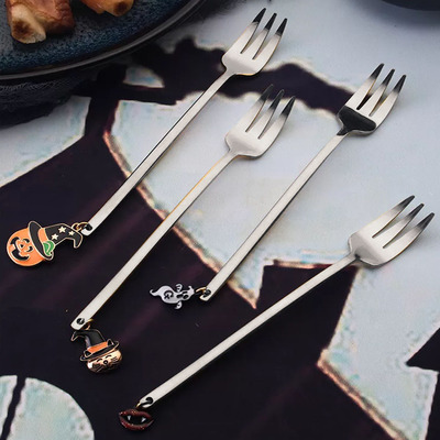 Tenedores Plateados Halloween - 4 unidades