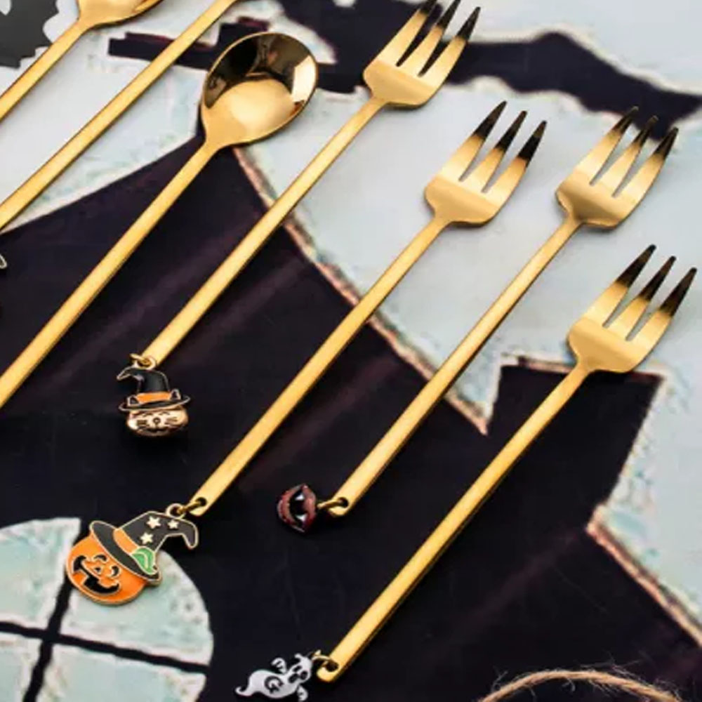 Set de Tenedores Dorados Halloween 4xunidades