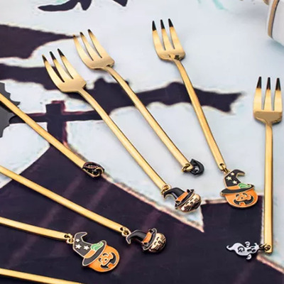 Set de Tenedores Dorados Halloween 4xunidades