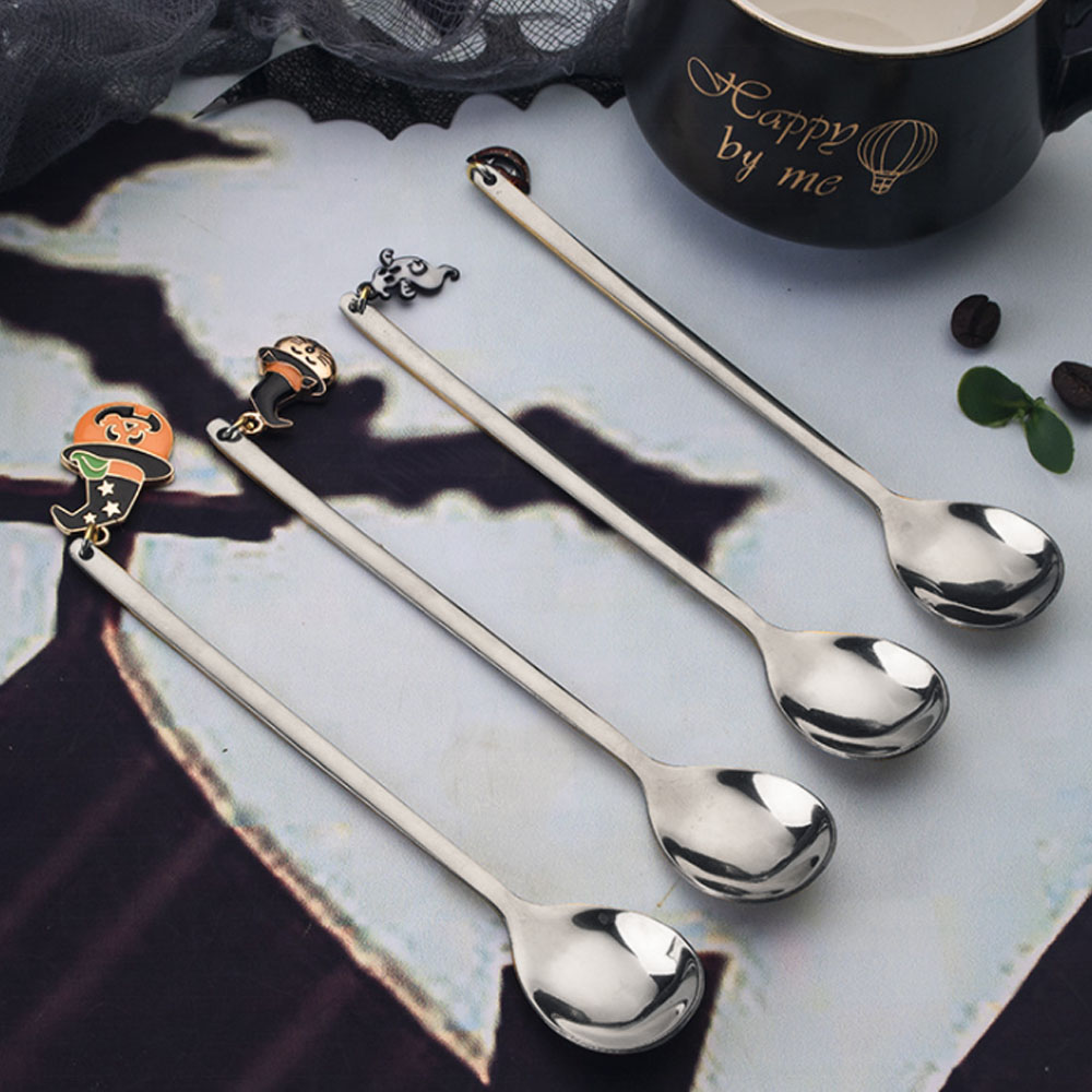 Cucharitas Plateadas Halloween x4unidades