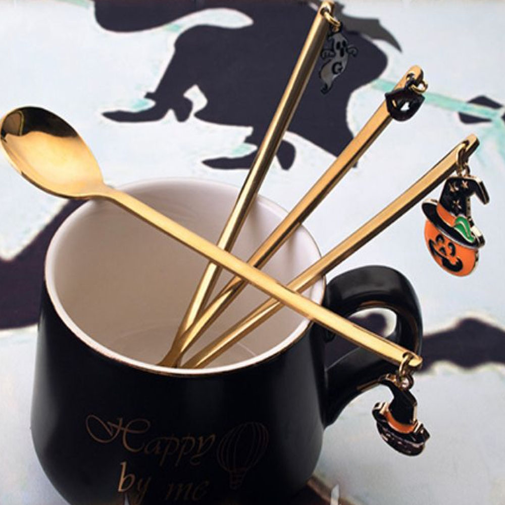 Cucharitas Doradas Halloween x4 unidades