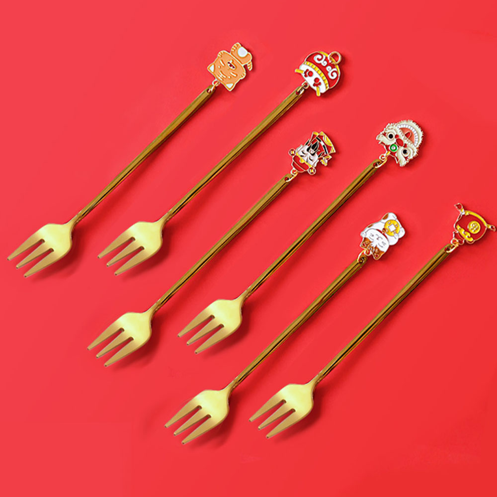 Tenedores Dorados Festival Oriental - 6 unidades