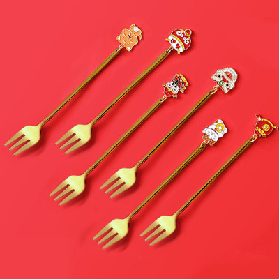 Tenedores Dorados Festival Oriental - 6 unidades