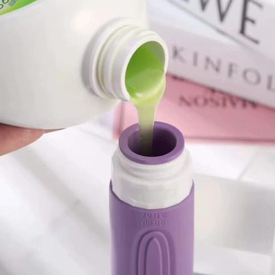 Set x 4 Botellas Siliconadas de Viaje Liso Violeta