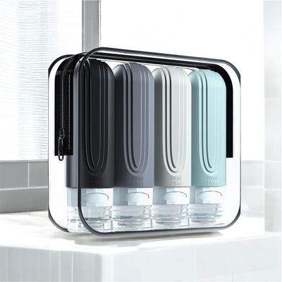 Set x 4 Botellas Siliconadas de Viaje Color Liso