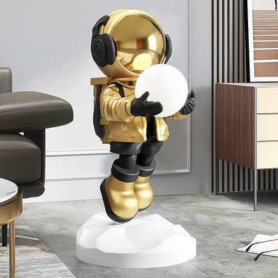 Mr. Astronauta Space con Lampara Luna Multicolor Gold Decorativo