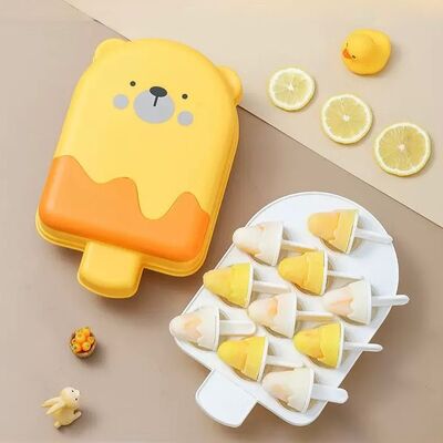 Molde para Helado Paleta de Oso Ice Case x10 Cubitos Amarillo