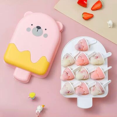 Molde para Helado Paleta de Oso Ice Case x10 Cubitos Rosa