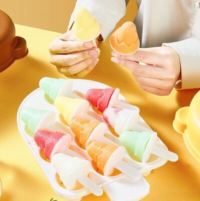 Molde para Helado Paleta de Oso Ice Case x10 Cubitos Rosa