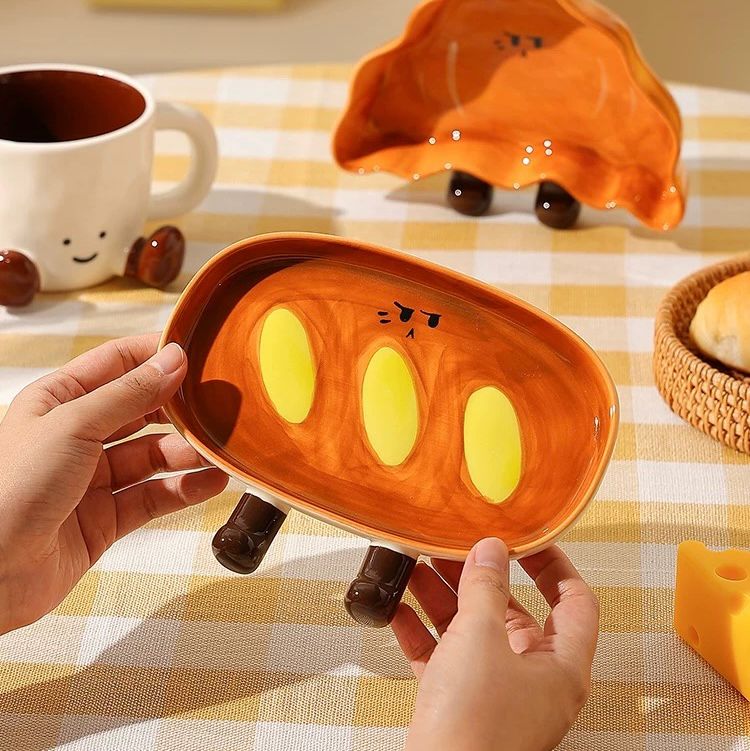 Plato de Cerámica Diseño Baguette - 17.7*13.5cm / Marrón