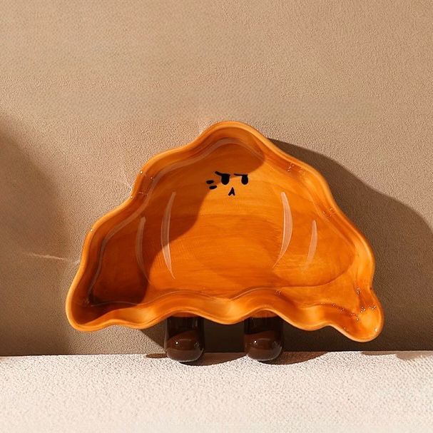 Plato de Cerámica Diseño Croissant - 17.2*13.8cm / Marrón