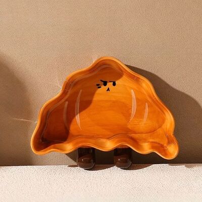 Plato de Cerámica Diseño Croissant - 17.2*13.8cm / Marrón