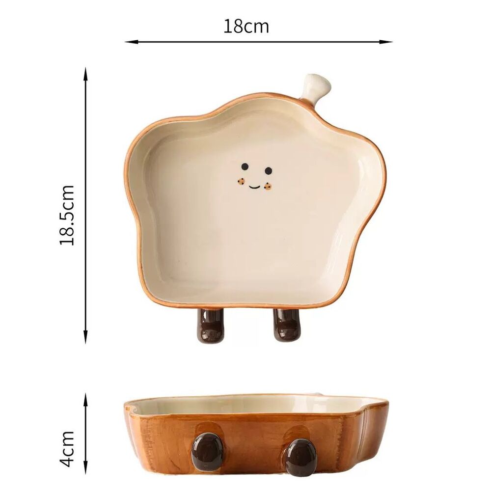 Plato de Cerámica Diseño Toast - 18.5*17.4*3.6 cm