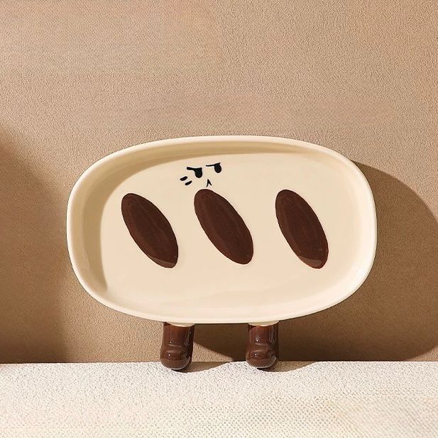 Plato de Cerámica Diseño Baguette - 17.7*13.5 cm / Blanco