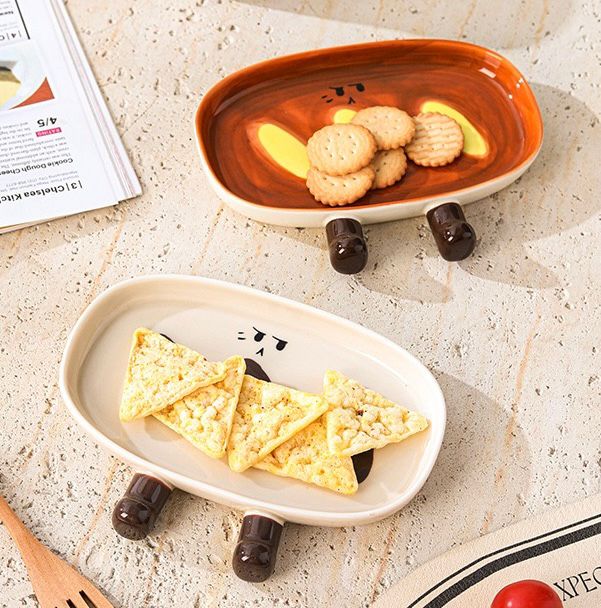 Plato de Cerámica Diseño Baguette - 17.7*13.5 cm / Blanco