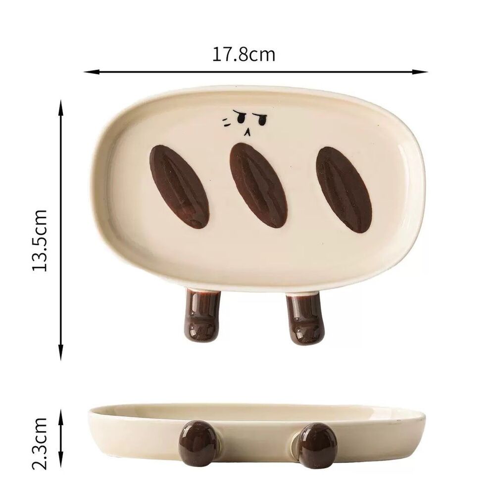 Plato de Cerámica Diseño Baguette - 17.7*13.5 cm / Blanco