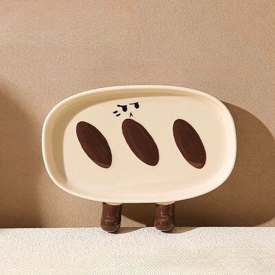 Plato de Cerámica Diseño Baguette - 17.7*13.5 cm / Blanco