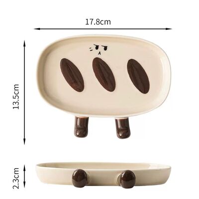 Plato de Cerámica Diseño Baguette - 17.7*13.5 cm / Blanco