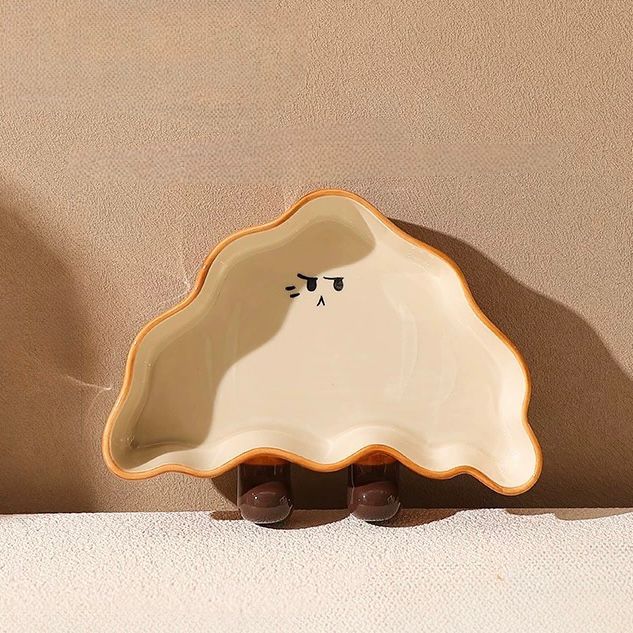 Plato de Cerámica Diseño Croissant - 17.2*13.8 cm / Blanco