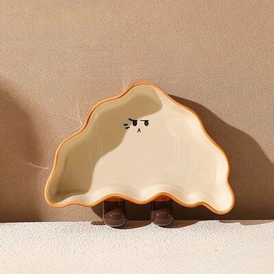 Plato de Cerámica Diseño Croissant - 17.2*13.8 cm / Blanco