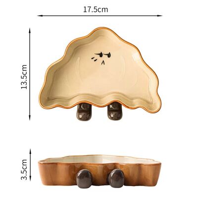 Plato de Cerámica Diseño Croissant - 17.2*13.8 cm / Blanco