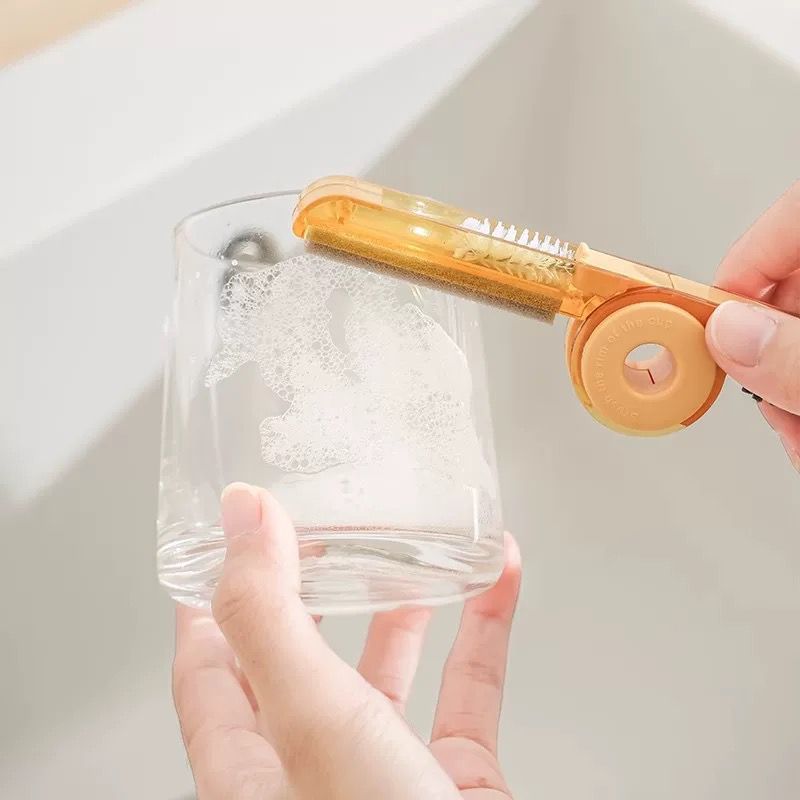 Cepillo Limpiador de Termos/Taza 4 en 1 Naranja