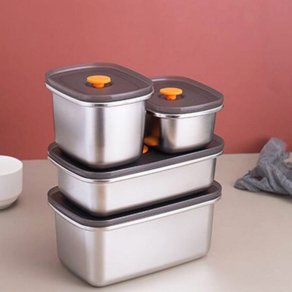 Contenedor de Acero Inoxidable con Tapa 550ml