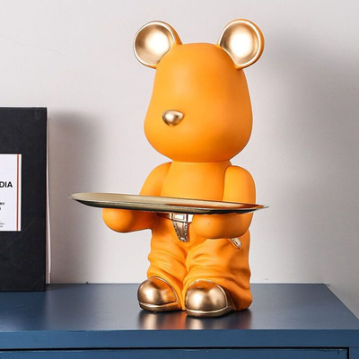Mr. Bear de Resina Decorativo Orange - Bandeja