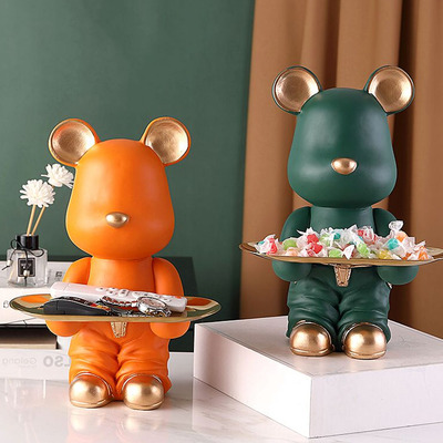 Mr. Bear de Resina Decorativo Orange - Bandeja