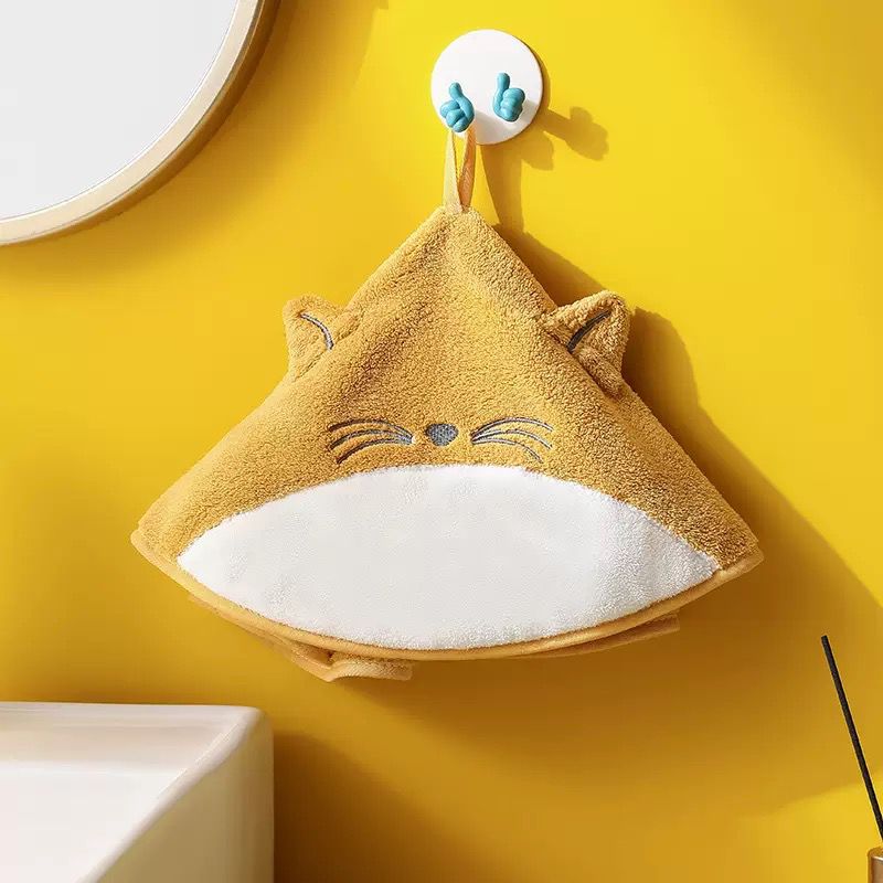 Toalla Para Manos Triangular Gatito Amarillo
