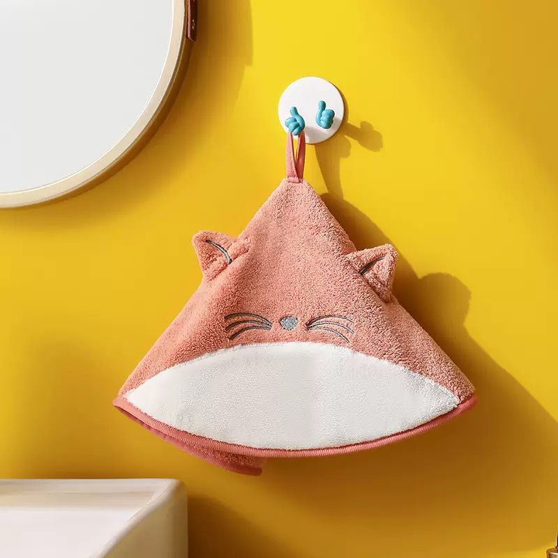 Toalla Para Manos Triangular Gatito Rosa