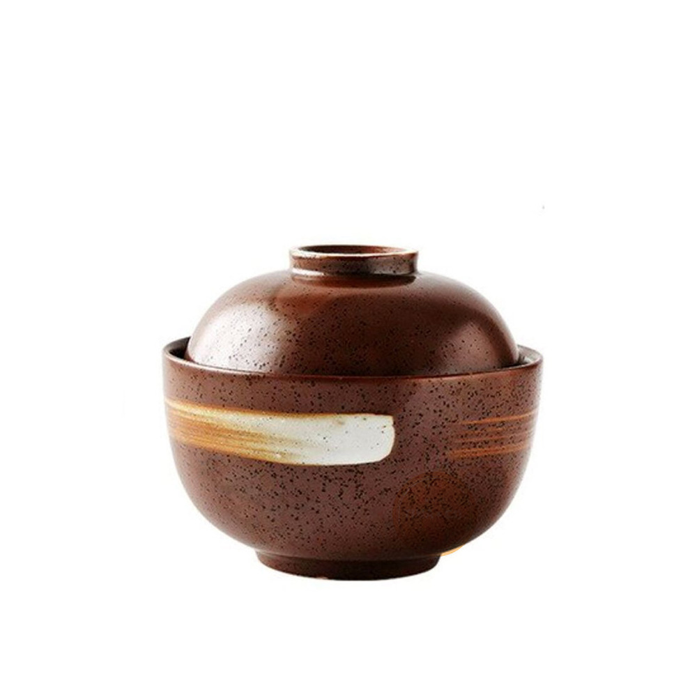 Cuenco de Ceramica con Tapa Marron - M