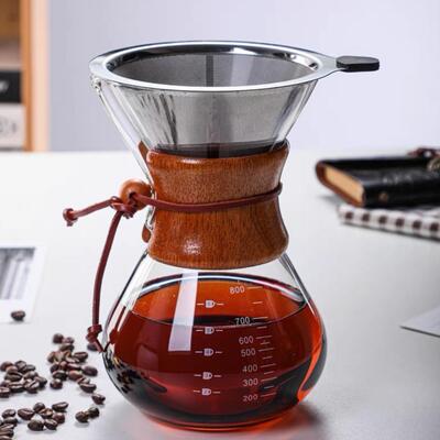 Cafetera de Vidrio Borosilicato con Filtro de Acero Inoxidable - 800ml