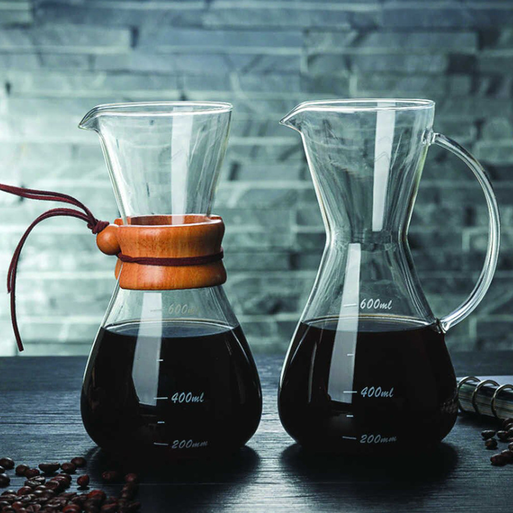 Cafetera de Vidrio Borosilicato con Filtro de Acero Inoxidable - 600ml