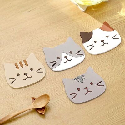Posa Vasos de Silicona Gatito Miaw x4 Surtido