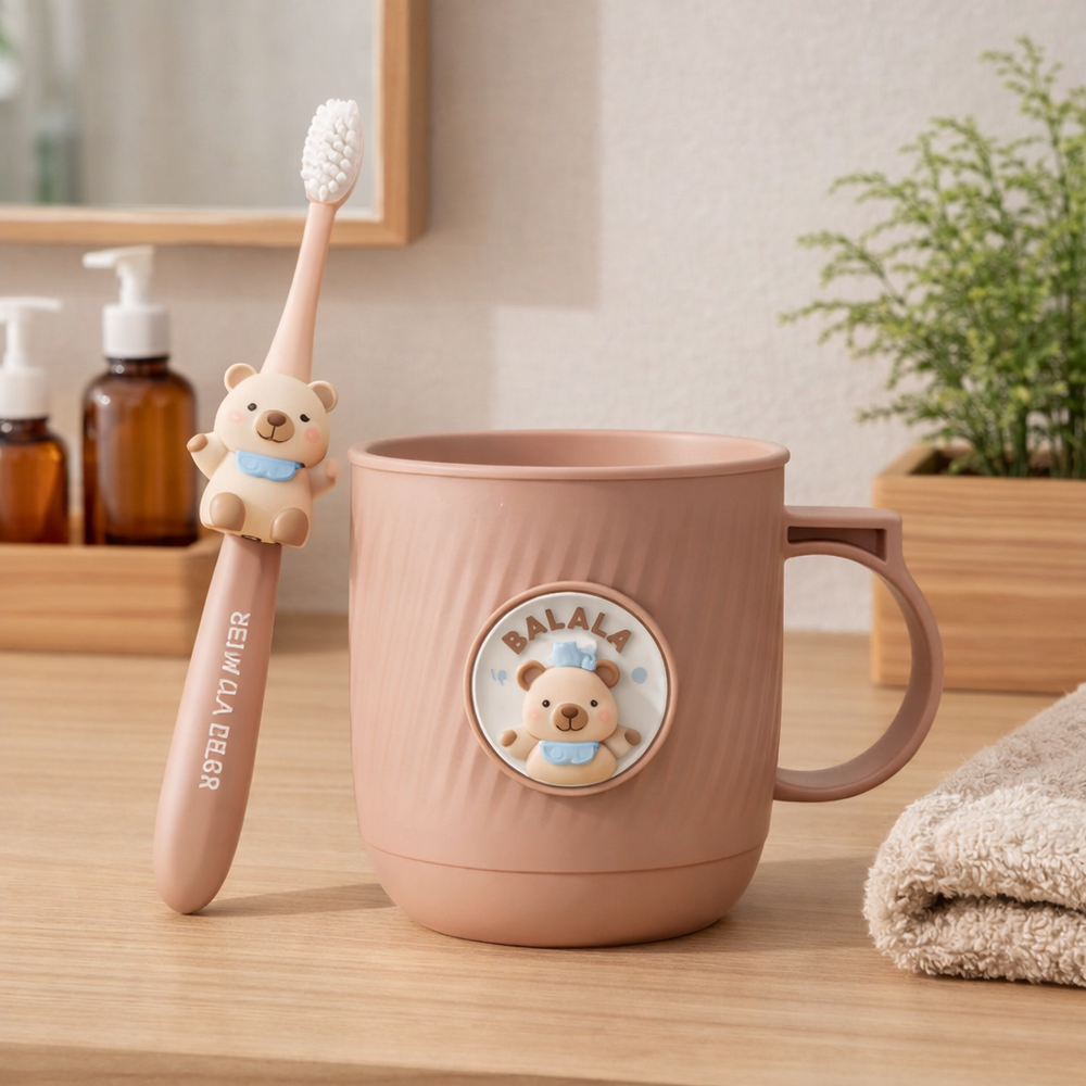 Set Cepillo de Dientes y Vaso Capybara Marron