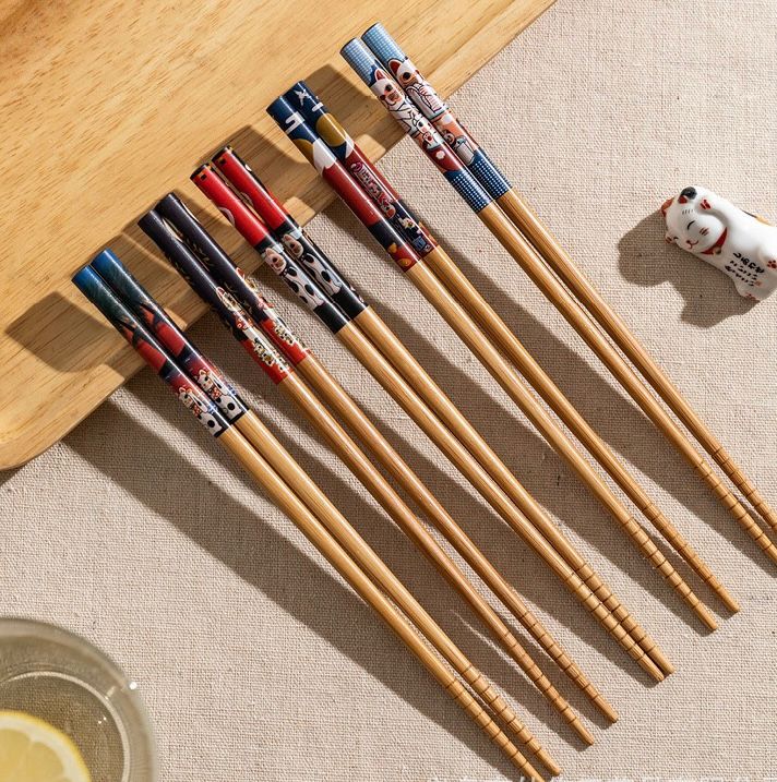 Palitos de Bambú Gatito Fortuna Set x 5 Pares en Caja