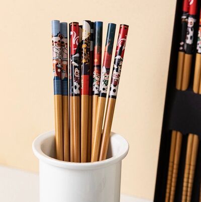 Palitos de Bambú Gatito Fortuna Set x 5 Pares en Caja