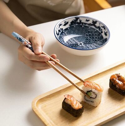 Palitos de Bambú Gatito Fortuna Set x 5 Pares en Caja