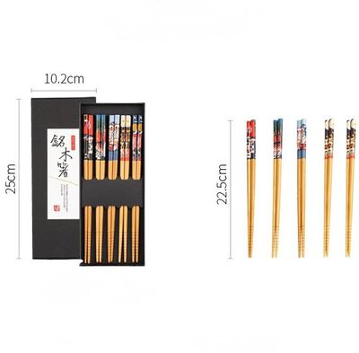 Palitos de Bambú Gatito Fortuna Set x 5 Pares en Caja