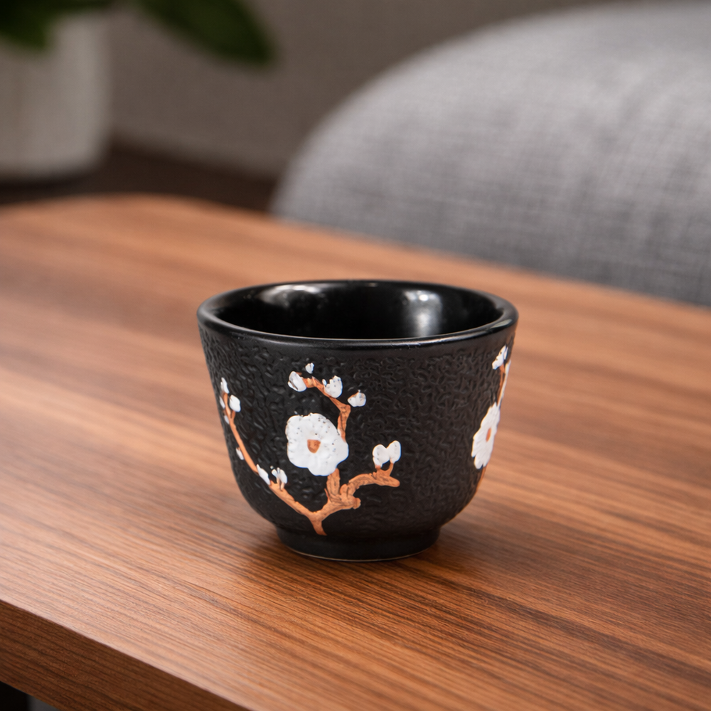 Vaso de Hierro Fundido Diseño White Flowers