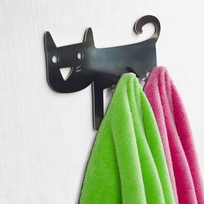 Gancho de Metal Colgante con Adhesivo Diseño Gatitos