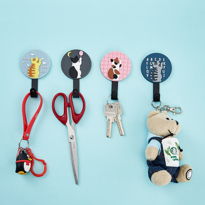 Gancho de Metal Colgante con Adhesivo Diseño Gatitos 3D