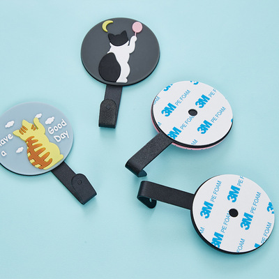 Gancho de Metal Colgante con Adhesivo Diseño Gatitos 3D