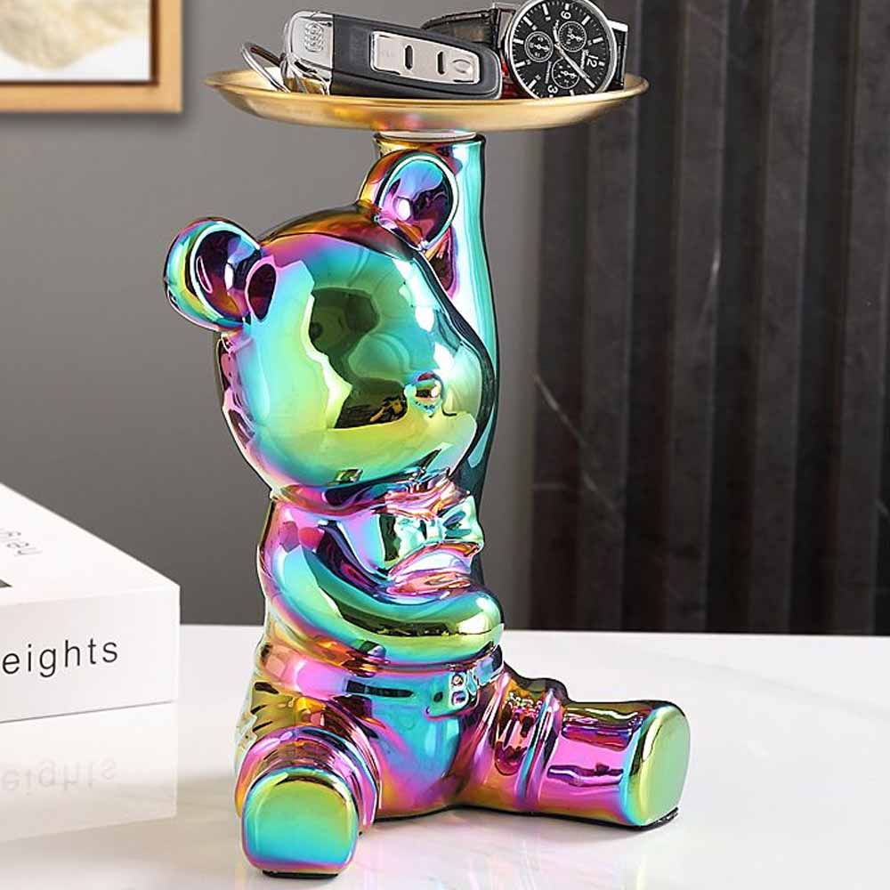 BB. Bear Decorativo Sentado Tornasol + Bandeja Alta