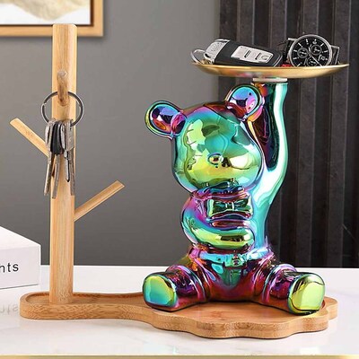 BB. Bear Decorativo Sentado Tornasol + Bandeja Alta